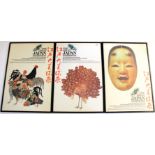 Three framed Royal Academy Japan Exhibition posters, 52 x 78cm.