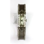 A superb lady's platinum and diamond set Art Deco style wristwatch, approx 43g. Please note this