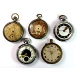 Five vintage pocket watches, not working order, ideal for parts.