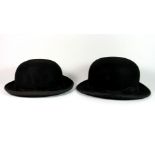 Two gentleman's bowler hats.