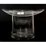 A 19th / early 20th century glass top hat ice bucket, H. 20cm, W. 29cm.