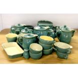 A quantity of green Denby stoneware china