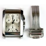 Gent's Baume & Mercier stainless steel wristwatch and strap fastener. No 3673,456. Note this is a