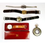 A quantity of vintage watches, including hallmarked silver cased hunter pocket watch.