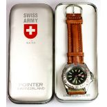 Gent's "Swiss Army Wristwatch" on a leather strap.