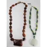 Two mixed stone necklaces.