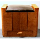 An Art Deco workbox / stool, 46 x 30 x 38cm.