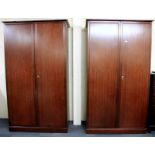 Two Stag Minstrel mahogany double wardrobes.