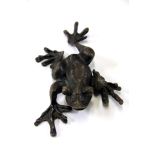 A bronze figure of a tree frog, L. 20cm.