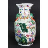 A 19th / early 20th century Chinese Famille Rose decorated vase, H. 35cm.