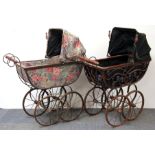 Two reproduction dolls prams, H. 90cm.