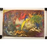 A large Marc Chagall (1887-1985) high quality offset lithograph entitled "Daphnis et Chloe", printed