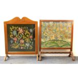 Two good mahogany framed tapestry fire screens.