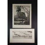 Roger G. Ward (20th century) two shipping scenes, engravings on paper; each signed. Note: Roger G.