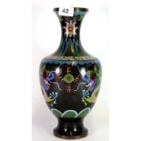 An early 20th century Chinese cloisonné on copper vase decorated with dragons, H. 33cm.