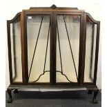 An Art Deco glazed mahogany display cabinet, W. 110cm, H. 126cm.