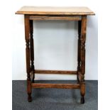 A 1930's oak side table, 59 x 42 x 75cm.