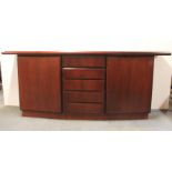 A 1970's mahogany Danish Skovby sideboard model No. RS26M bearing original paper label, 200 x 49 x