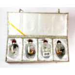 A set of four signed and beautifully decorated Chinese inside painted snuff bottles of crickets