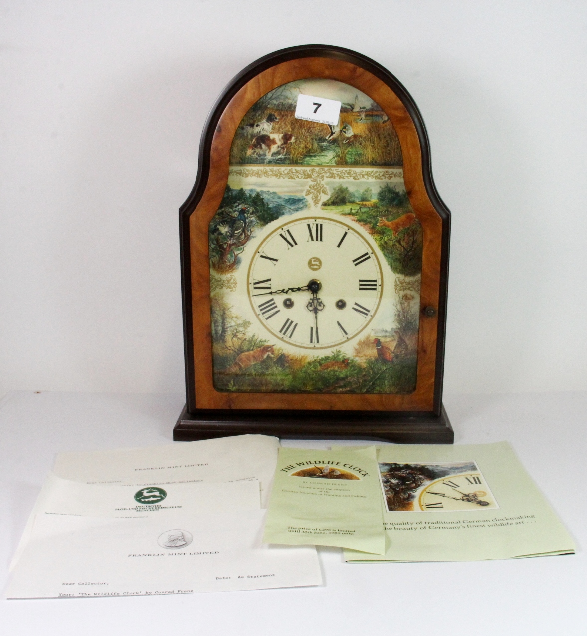 A 1980's German " The Wildlife Clock" designed by Conrad Franz for The German Hunting and Fishing - Image 2 of 2