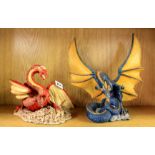 Two large Enchantica dragon figures.