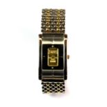 A gents Casino Gold Ingot wristwatch with numbered 9ct gold ingot dial in a stainless steel case and
