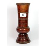 A 19th century Chinese lacquered turned wood incense vase, H. 23.5cm, Est. £100 - £150.