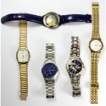 Five gentleman's wristwatches understood to be in working condition.