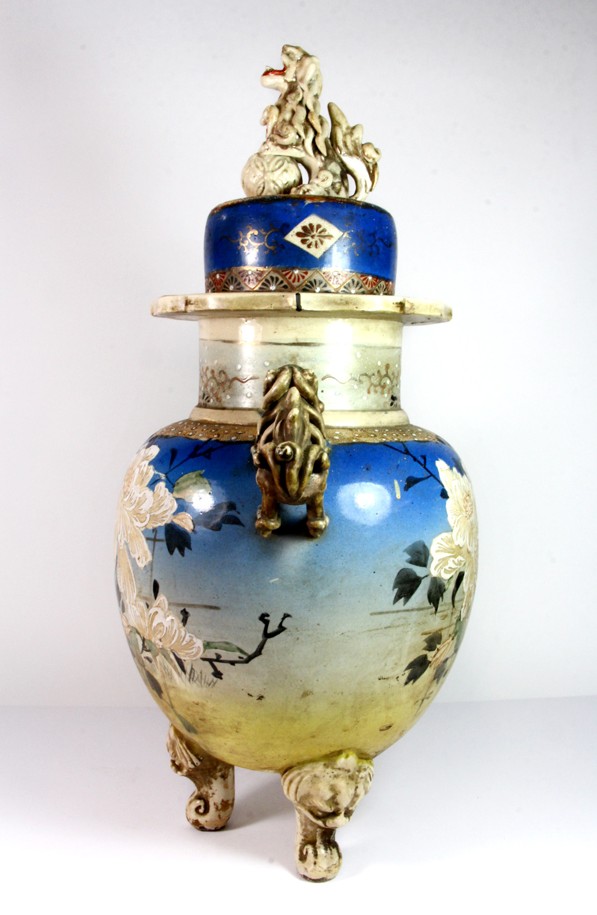 A large 19th century Japanese Satsuma pottery jar and cover, H. 55cm. - Image 6 of 8