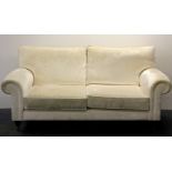 A contemporary white upholstered settee, W. 187cm.