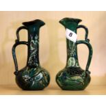 A pair of Art Nouveau Branham Pottery vases, H. 17cm.