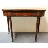 An early 19th century mahogany folding tea table. W. 91cm.