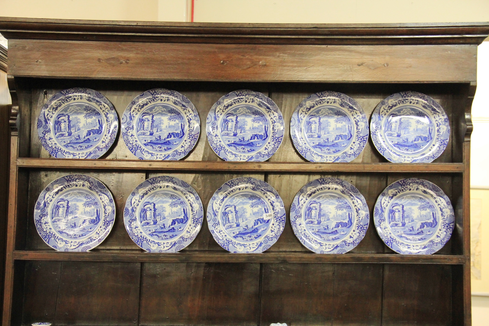 Ten Spode Italian pattern dinner plates.