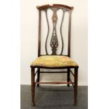 A very pretty inlaid Art Nouveau mahogany chair.