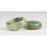 Two carved jade rings. Private estate purchased c. 1973.