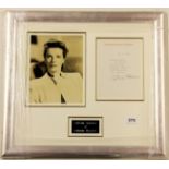 A framed autographed signed letter by Katharine Hepburn with vintage photograph, 55 x 50cm.