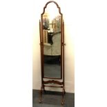 A 1920's mahogany dressing mirror, H. 160cm.