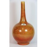 A 19th century Chinese red and yellow crackle glazed porcelain vase, H. 39cm.