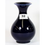 A Chinese blue glazed porcelain vase, with six character mark to base, H. 17cm.