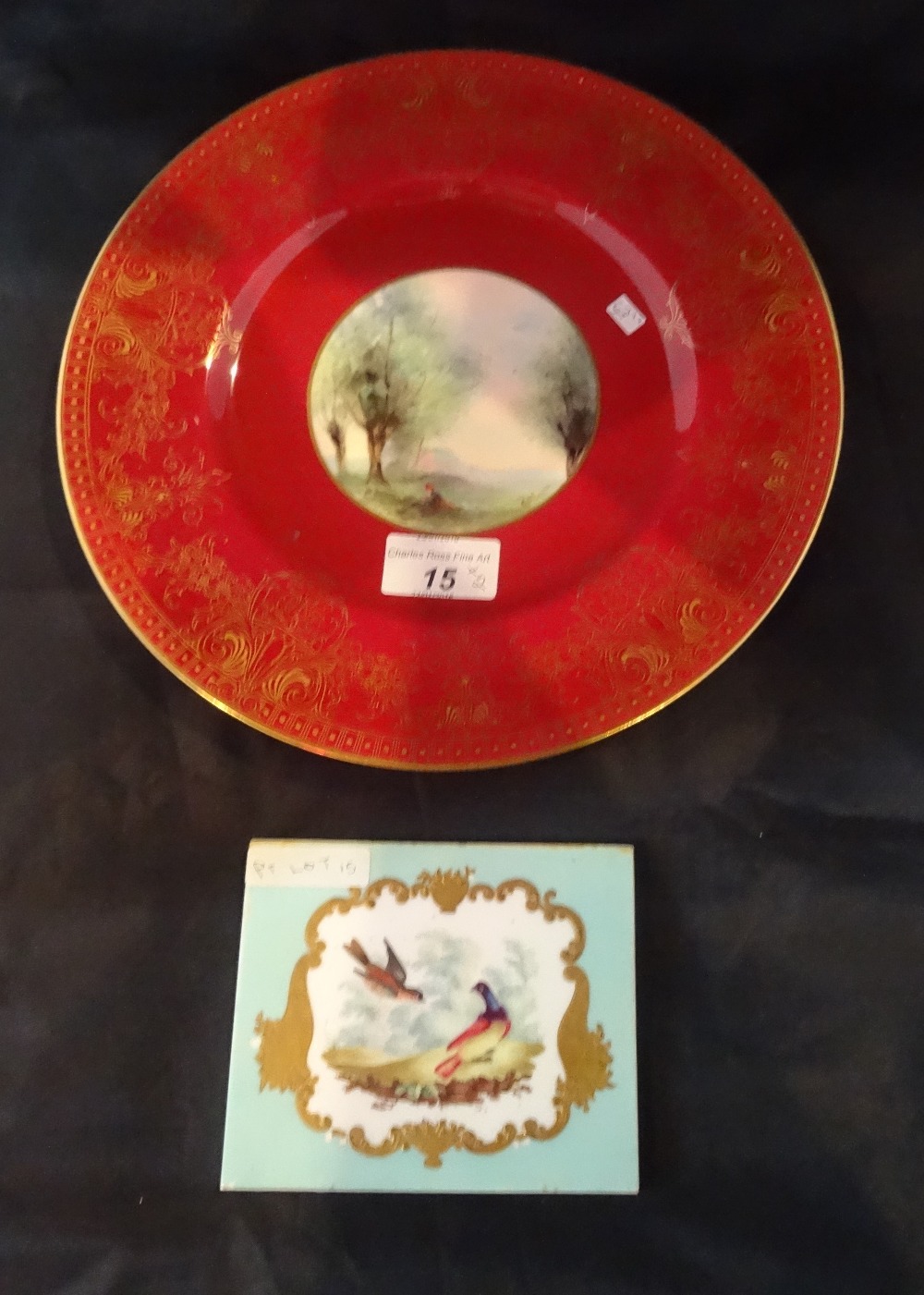 A Royal Worcester cabinet plate, having hand painted decoration by G. H.