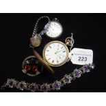 A gentleman's gold plated cased pocket watch,