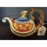 A Taiwan-Cochin ceramic teapot, having dragon head finial (12cm).