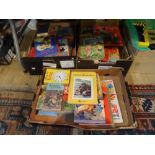 Three boxes containing a large quantity of mid-20th century children's annuals and other books,