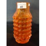 A Whitefriars Geoffrey Baxter designed orange pineapple vase (18cm).