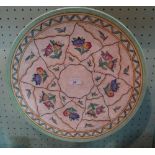 A large Charlotte Rhead Crown Ducal circular wall plaque, decorated in the 6016 Trellis pattern,