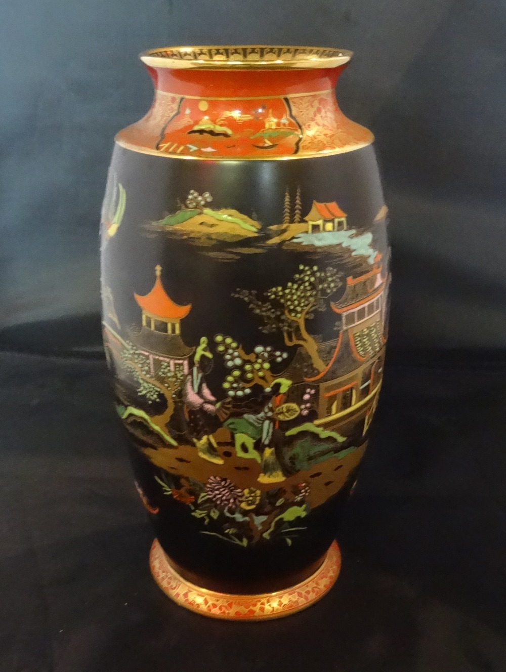 A Wiltshaw & Robinson Carlton Ware ovoid vase with inverted rim,