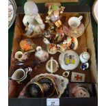 A box containing a quantity of collectable ceramics, to include: Goebel, Spode, Beswick,