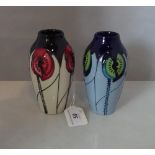 Two Moorcroft Cinco vases, designed by Nicola Slaney, each dated 2013,