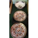 Three items of 'Gold Imari' hand painted ceramics,