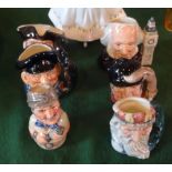 Six Royal Doulton character jugs, to include: Neptune (D6552), The Miner (D6741),